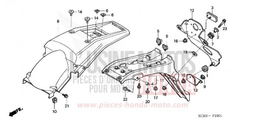 REAR FENDER (ED) XR250R4 de 2004